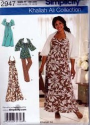 2947 Simplicity ALI LONG KNIT DRESS LENGTHS, TUNIC, LO RISE PANTS PATTERN 26W-32W Uncut
